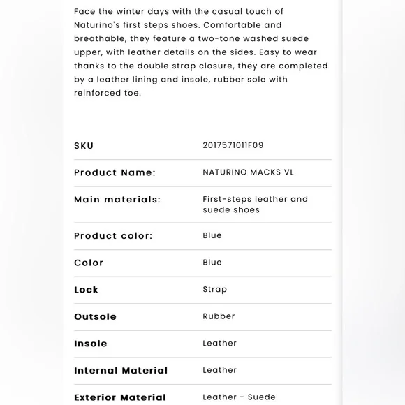 NWT NATURINO MACKS VL Boys First-steps Leather and Suede Shoes in Blue - Picture 6 of 15